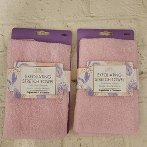 Pink Exfoliating Stretch Towel Set